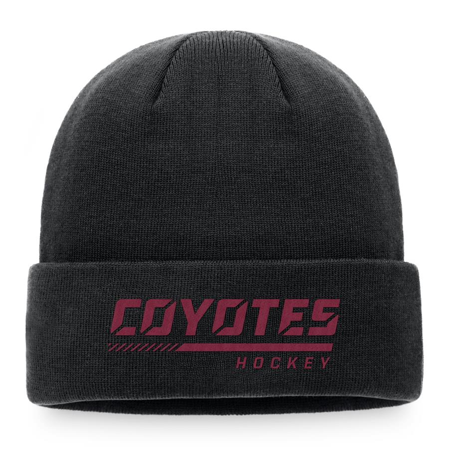 Arizona Coyotes Fanatics Branded Authentic Pro Locker Room Cuffed Knit Hat - Black