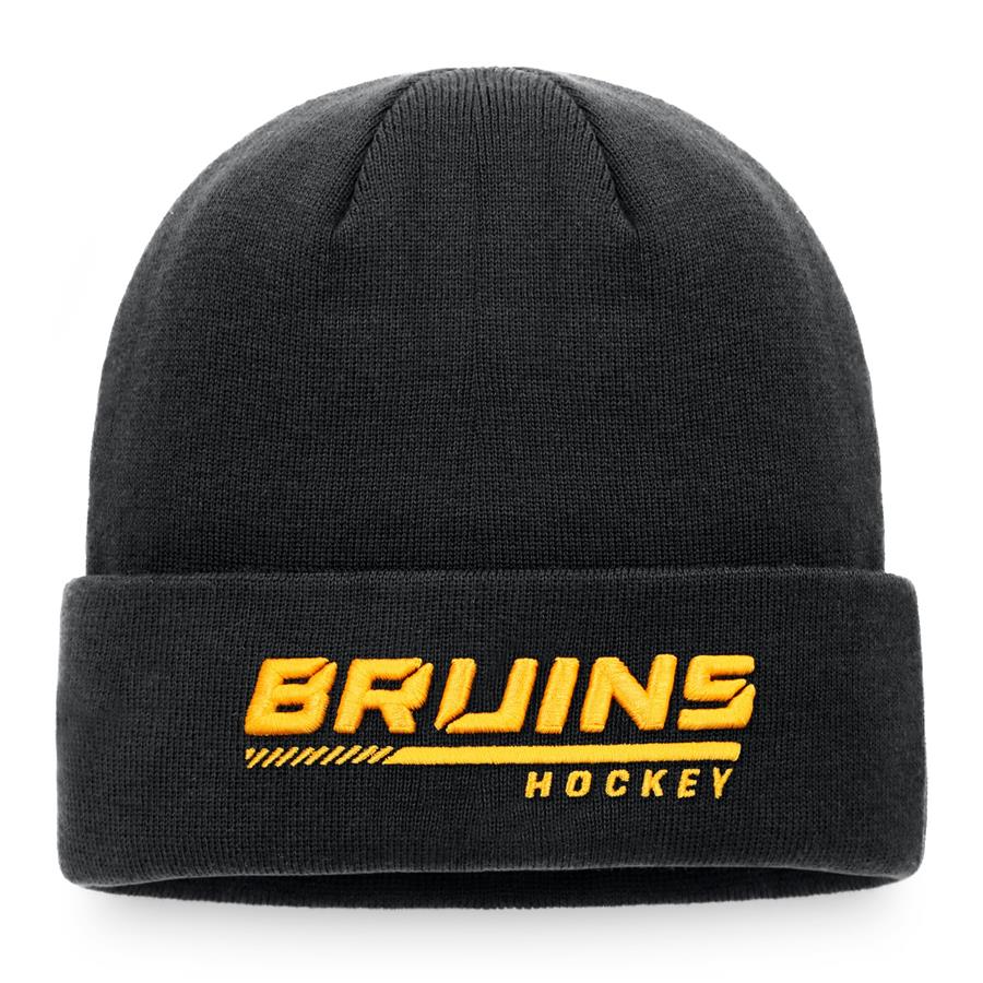 Boston Bruins Fanatics Branded Authentic Pro Locker Room Cuffed Knit Hat - Black
