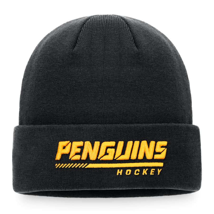 Pittsburgh Penguins Fanatics Branded Authentic Pro Locker Room Cuffed Knit Hat - Black