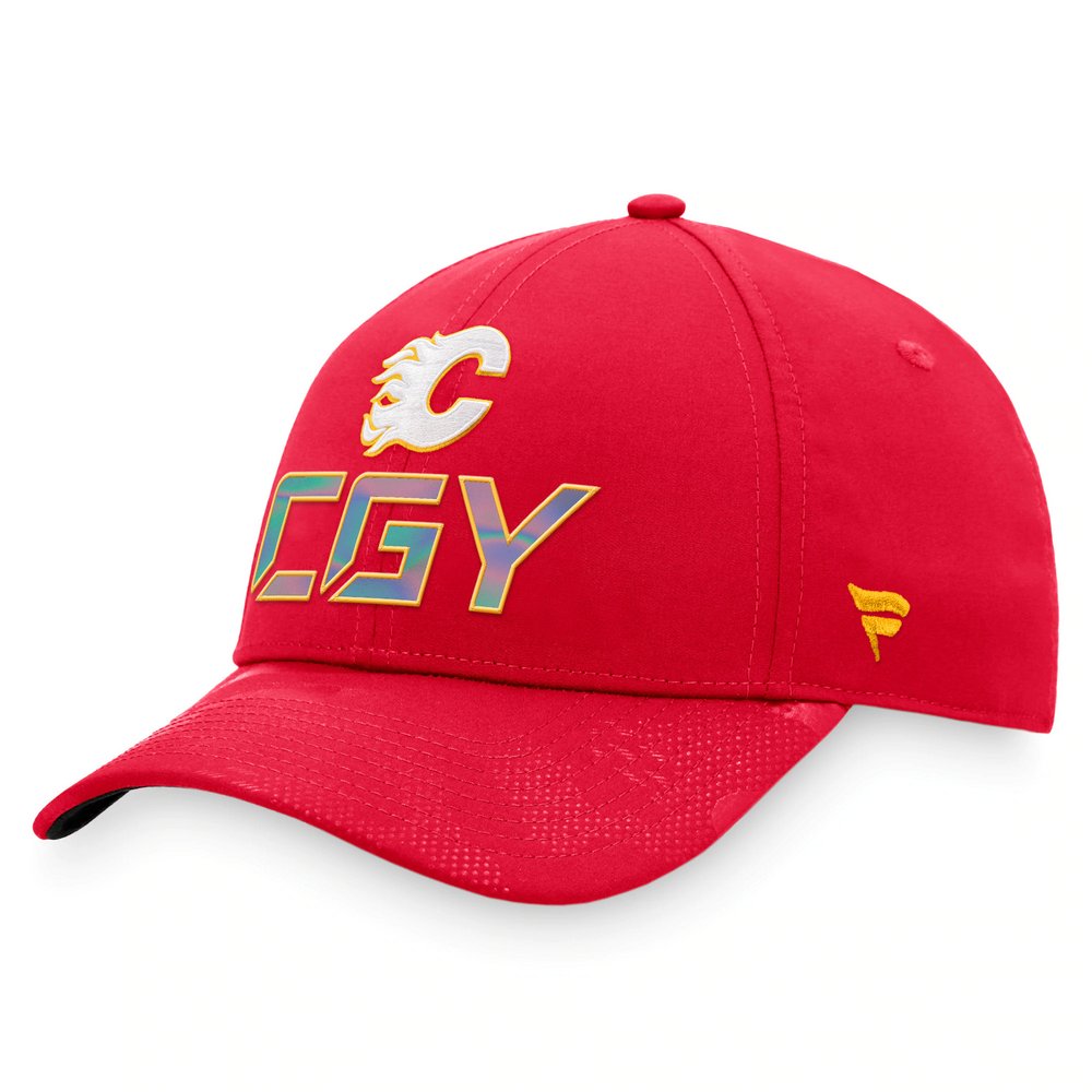 Calgary Flames Fanatics Branded Authentic Pro Team Locker Room Adjustable Hat - Red