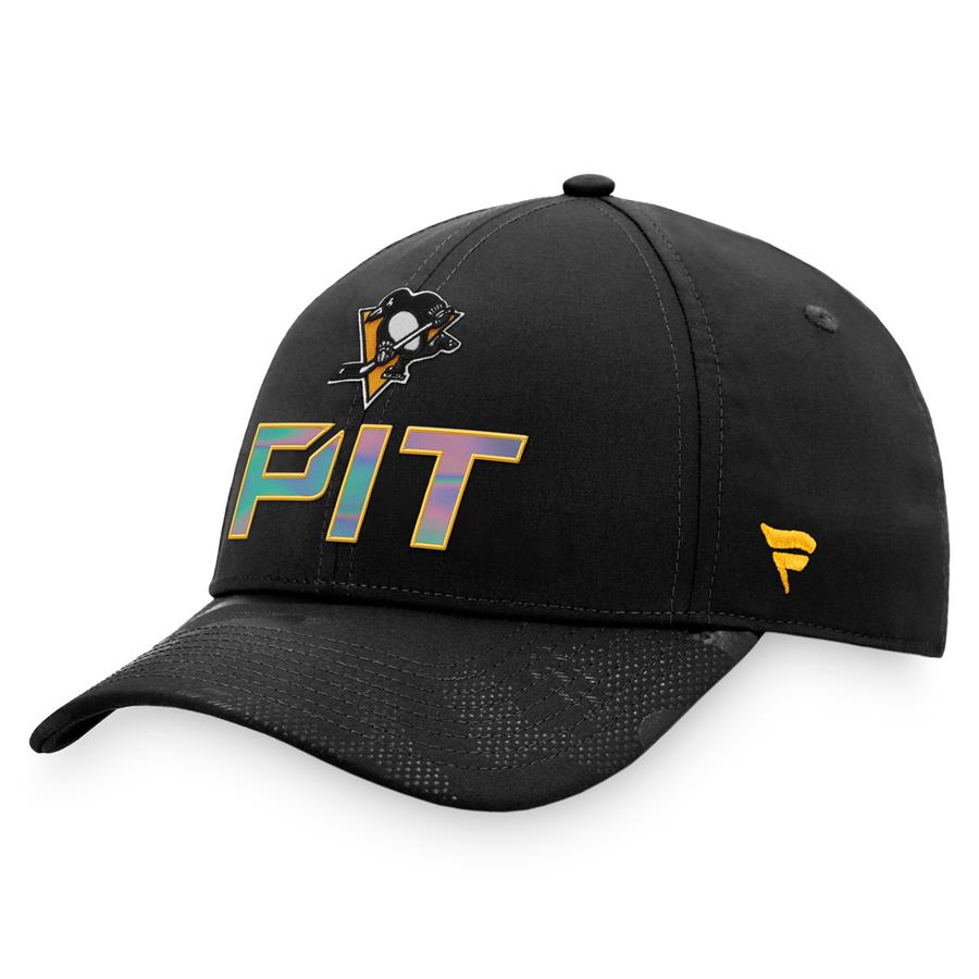 Pittsburgh Penguins Fanatics Branded Authentic Pro Team Locker Room Adjustable Hat - Black