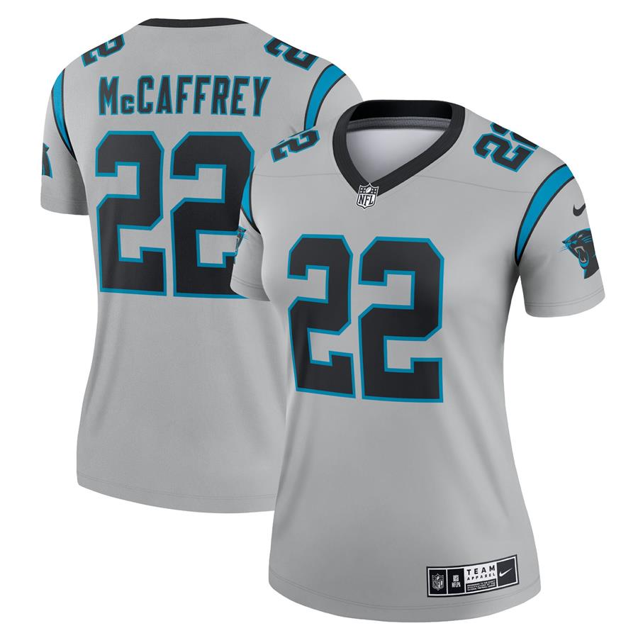 Christian McCaffrey Carolina Panthers Nike Women's Inverted Legend Jersey - Silver