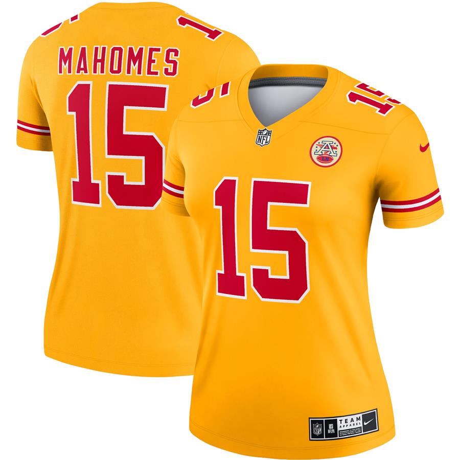 Patrick Mahomes Kansas City Chiefs Nike Women's Inverted Legend Jersey - Gold