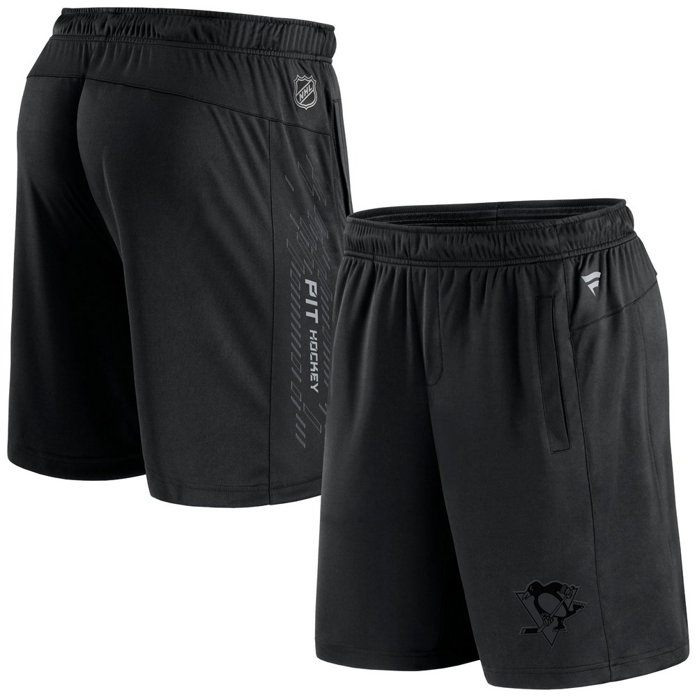 Pittsburgh Penguins Fanatics Branded Authentic Pro Travel and Training Shorts - Black
