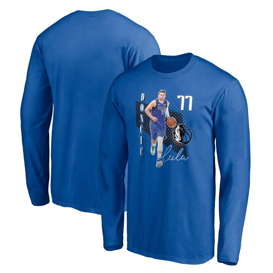 Luka Doncic Dallas Mavericks Fanatics Branded Pick and Roll Long Sleeve T-Shirt - Blue