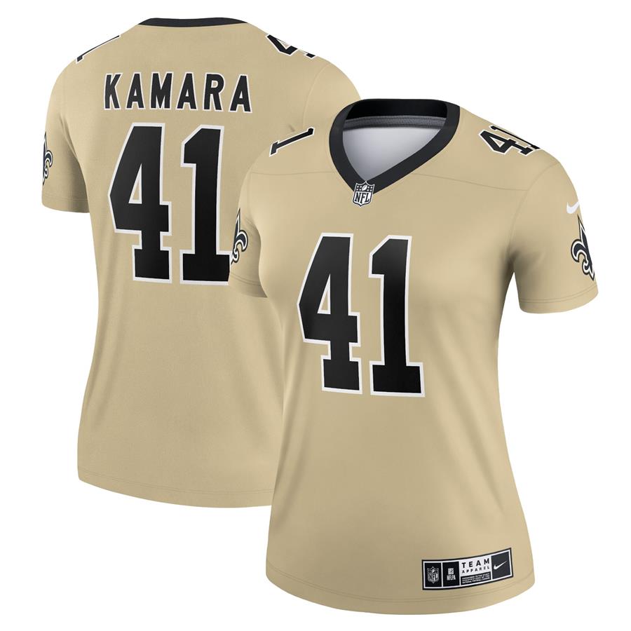 Alvin Kamara New Orleans Saints Nike Women's Inverted Legend Jersey - Gold