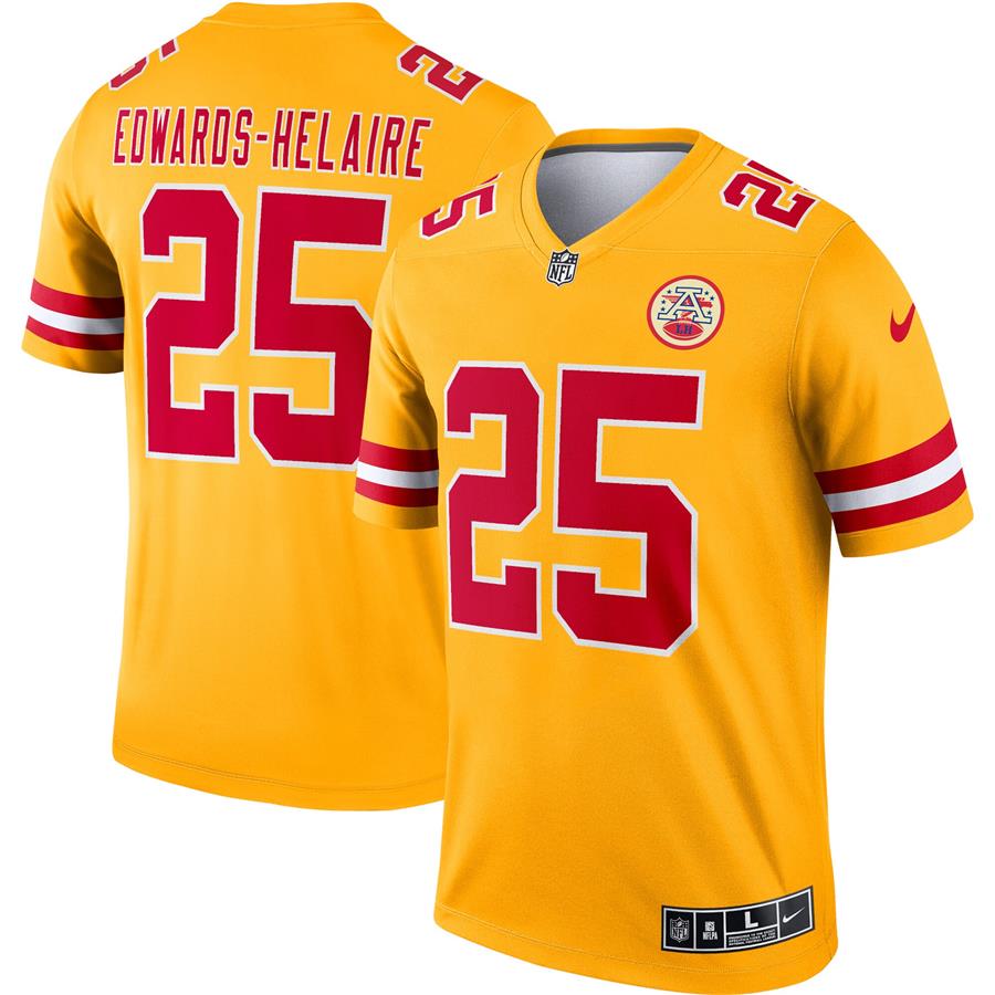 Clyde Edwards-Helaire Kansas City Chiefs Nike Inverted Legend Jersey - Gold