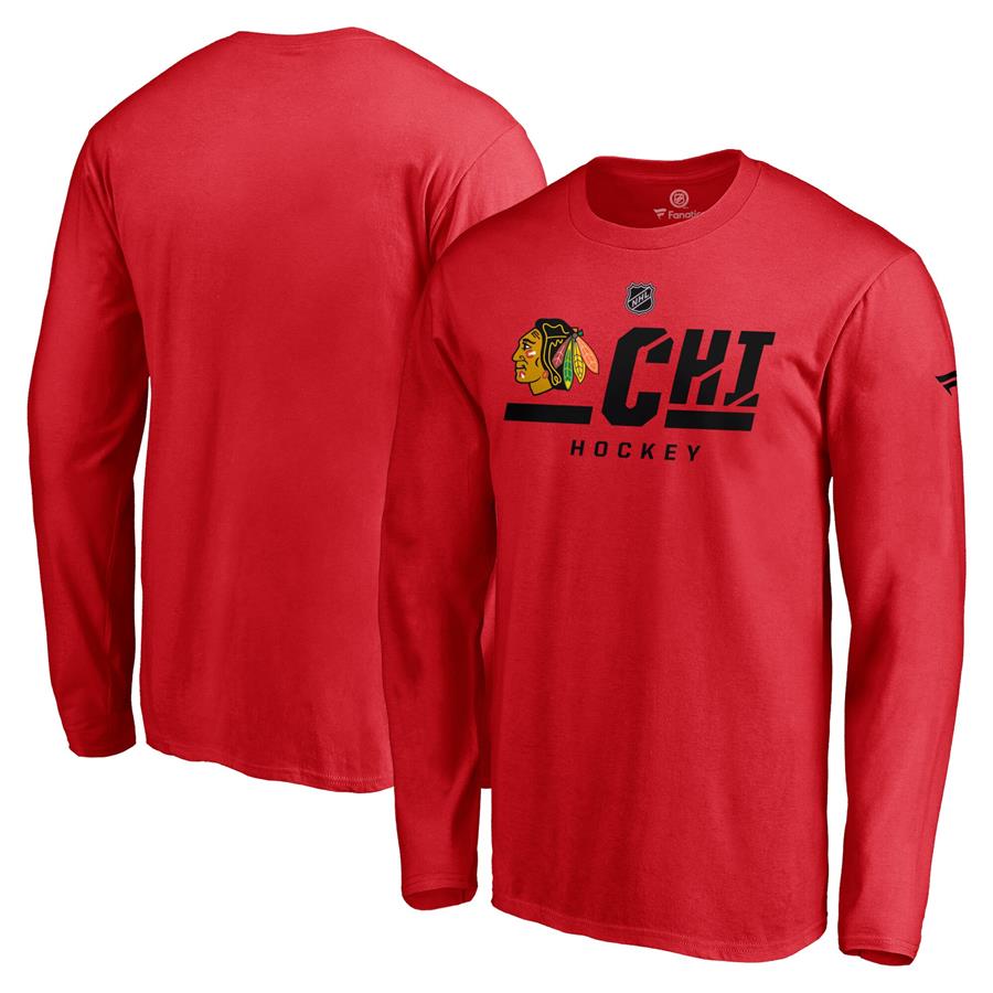 Chicago Blackhawks Fanatics Branded Authentic Pro Secondary Logo Long Sleeve T-Shirt - Red