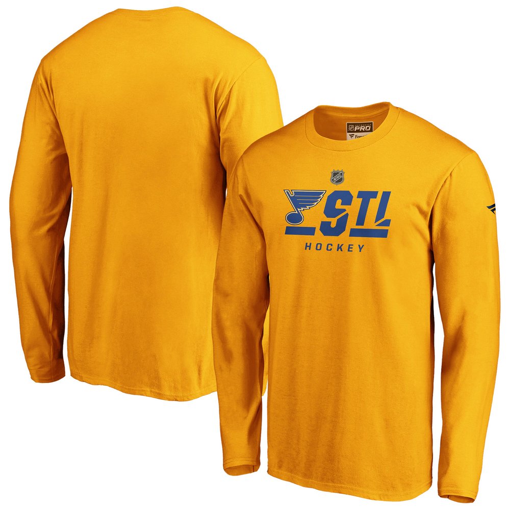 St. Louis Blues Fanatics Branded Authentic Pro Secondary Logo Long Sleeve T-Shirt - Gold