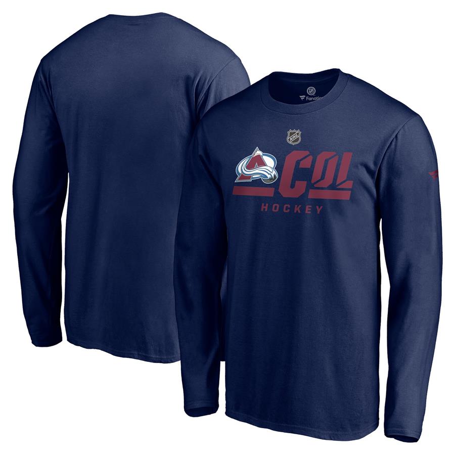 Colorado Avalanche Fanatics Branded Authentic Pro Secondary Logo Long Sleeve T-Shirt - Navy
