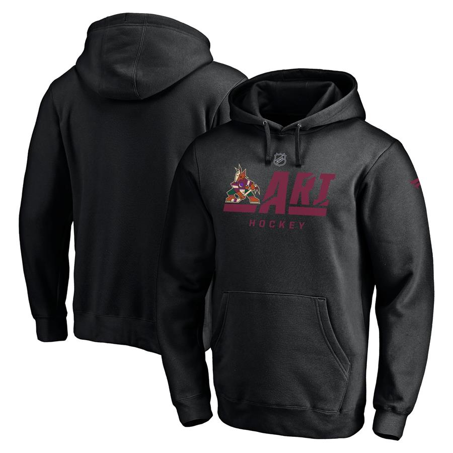 Arizona Coyotes Fanatics Branded Authentic Pro Secondary Logo Pullover Hoodie - Black