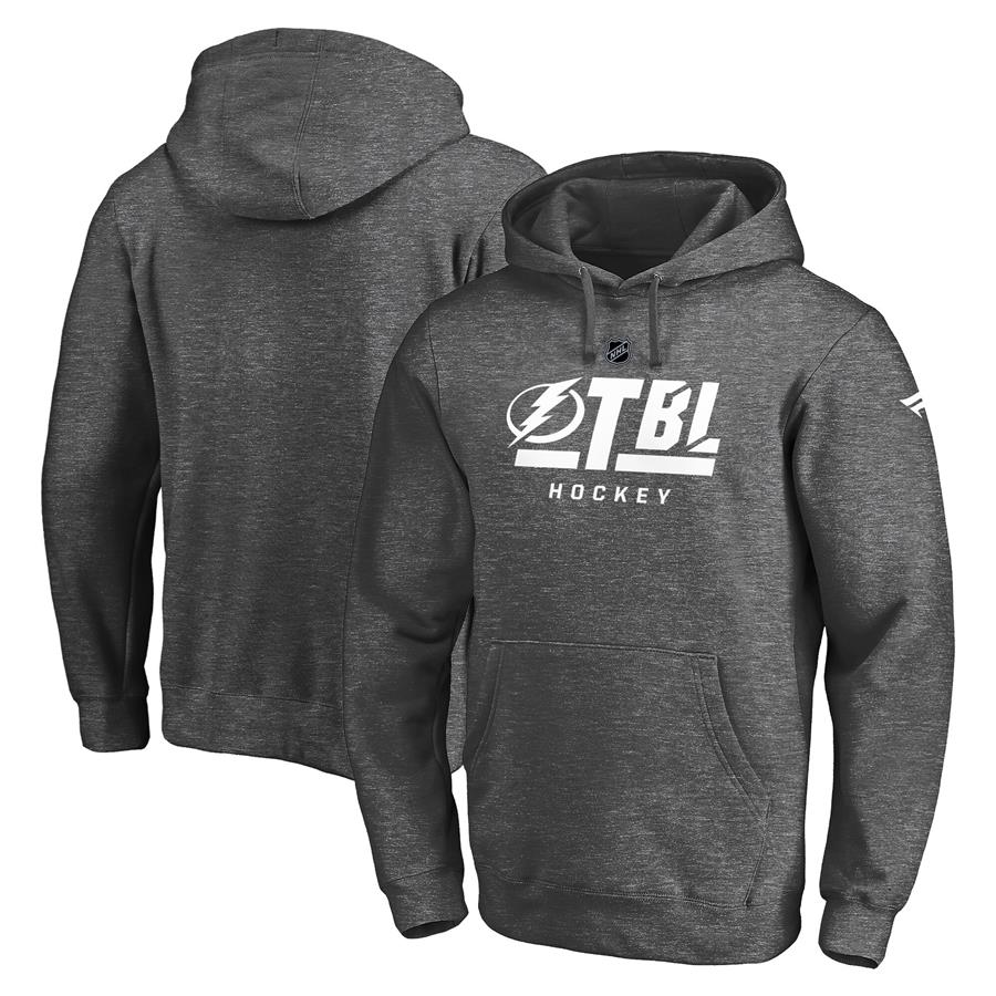 Tampa Bay Lightning Fanatics Branded Authentic Pro Secondary Logo Pullover Hoodie - Heathered Charcoal