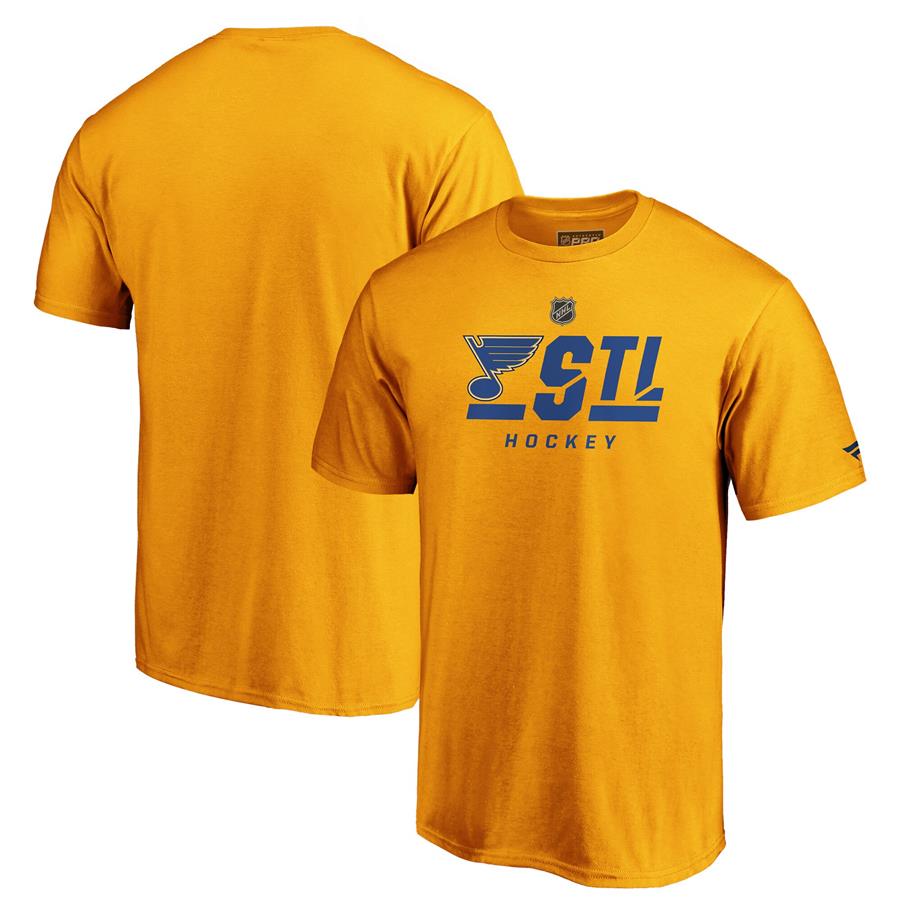 St. Louis Blues Fanatics Branded Authentic Pro Core Secondary Logo T-Shirt - Gold