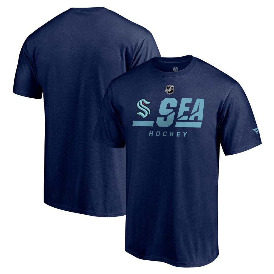 Seattle Kraken Fanatics Branded Authentic Pro Core Secondary Logo T-Shirt - Navy