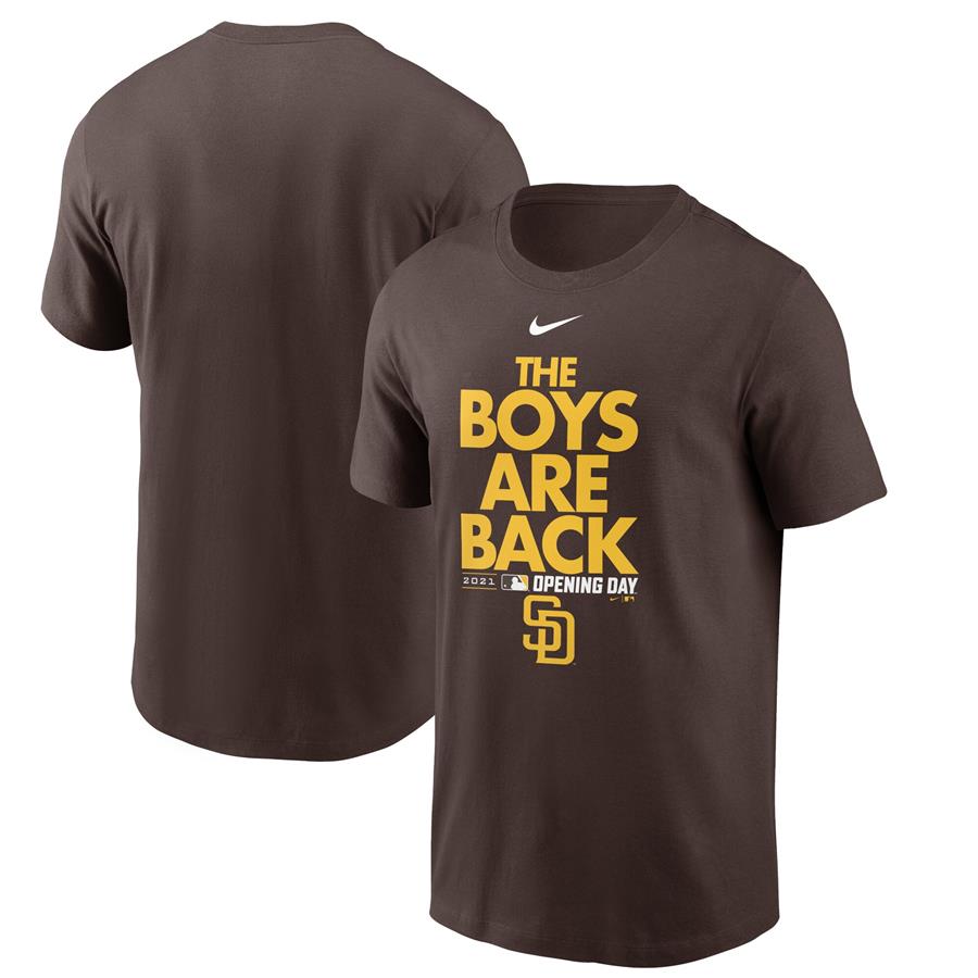 San Diego Padres Nike 2021 Opening Day Phrase T-Shirt - Brown