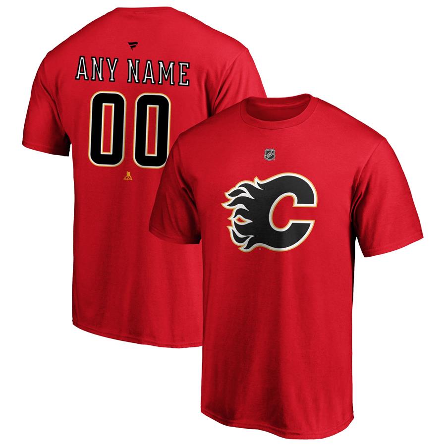 Calgary Flames Fanatics Branded Authentic Personalized T-Shirt - Red