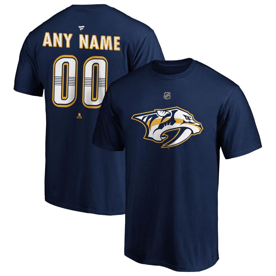 Nashville Predators Fanatics Branded Authentic Personalized T-Shirt - Navy