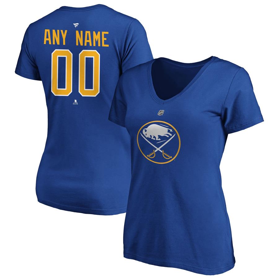 Buffalo Sabres Fanatics Branded Women's Authentic Personalized V-Neck T-Shirt - Royal