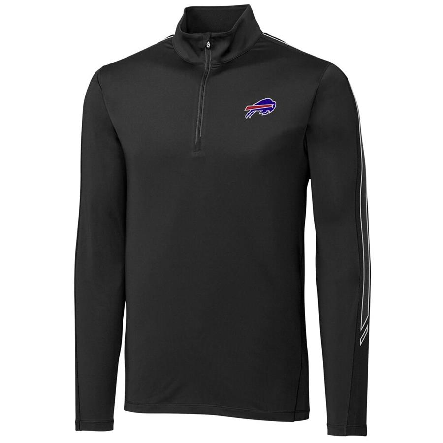 Buffalo Bills Cutter & Buck Pennant Sport Quarter-Zip Pullover Jacket - Black