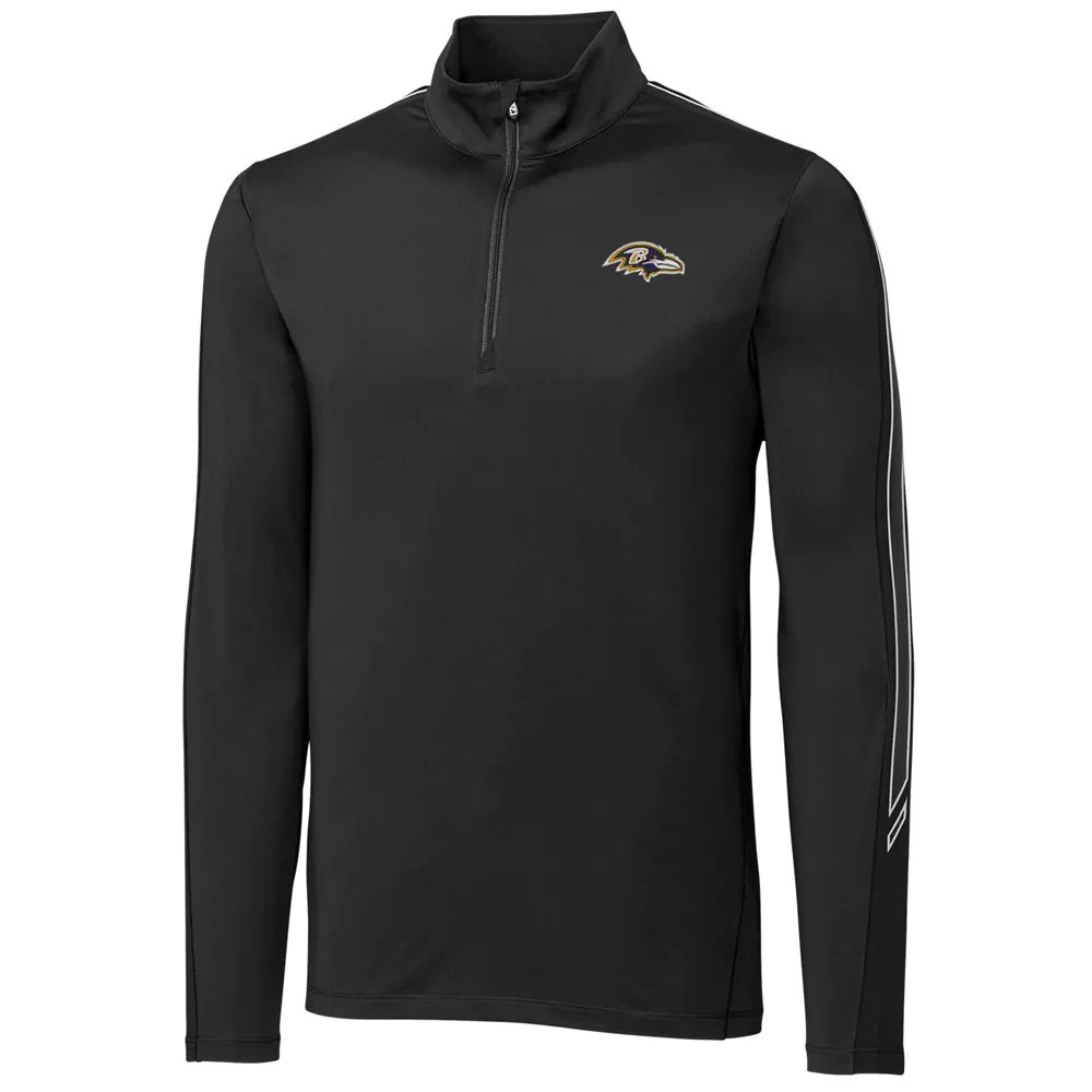 Baltimore Ravens Cutter & Buck Pennant Sport Quarter-Zip Pullover Jacket - Black