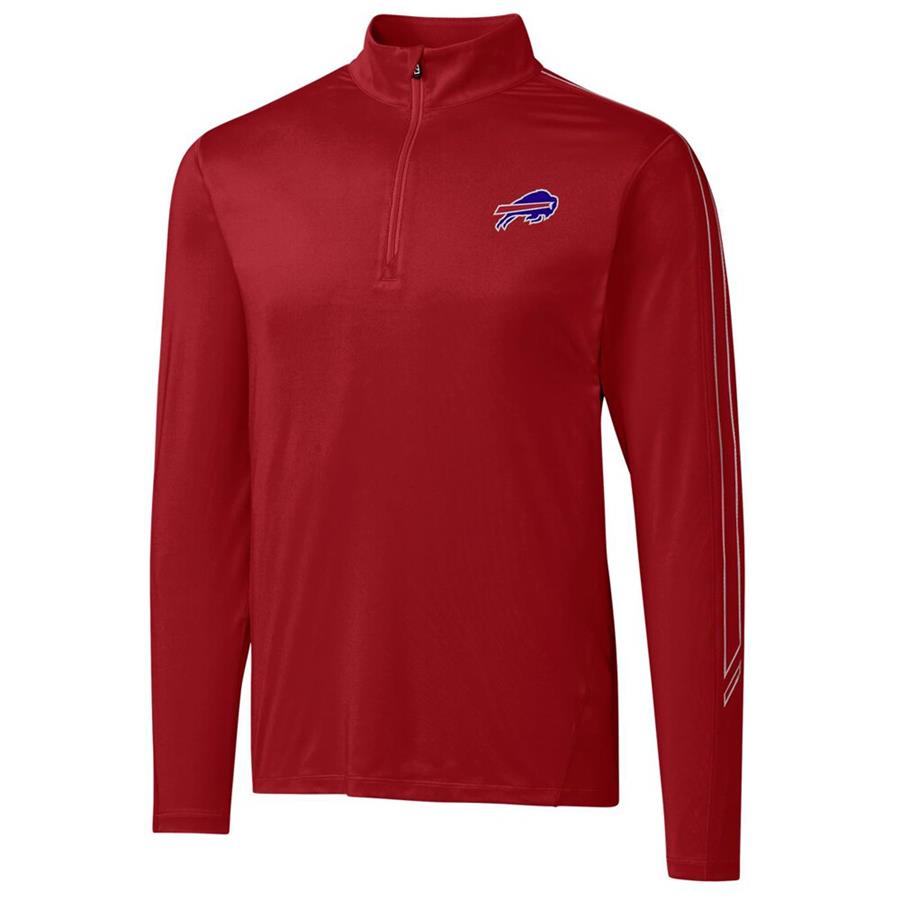 Buffalo Bills Cutter & Buck Pennant Sport Quarter-Zip Pullover Jacket - Red