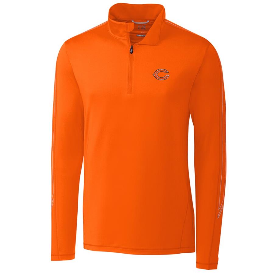 Chicago Bears Cutter & Buck Pennant Sport Quarter-Zip Pullover Jacket - Orange