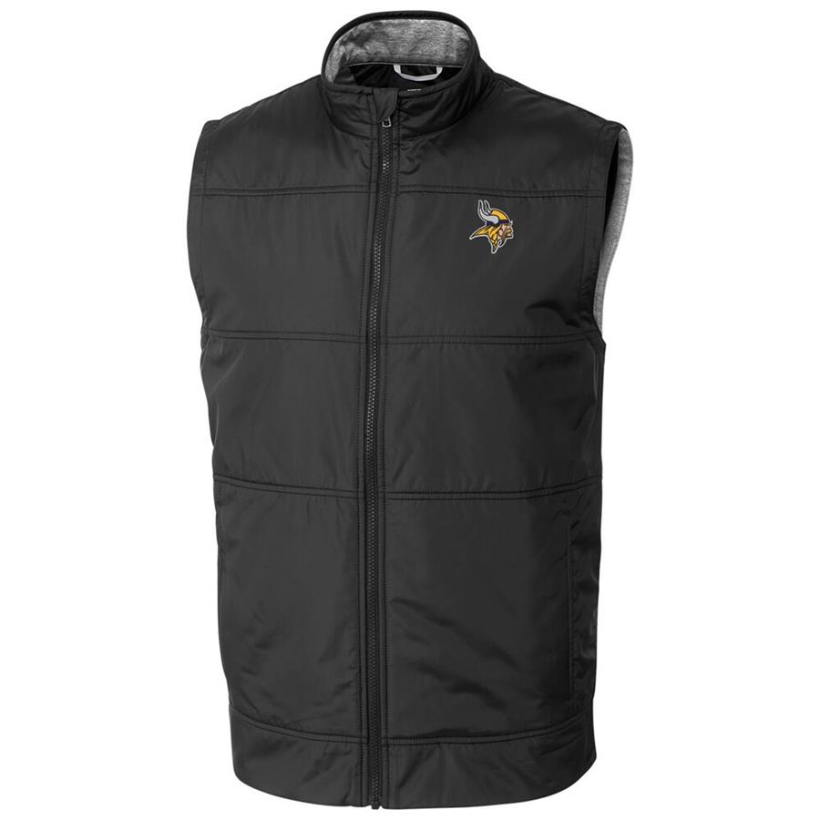 Minnesota Vikings Cutter & Buck Stealth Full-Zip Vest - Black