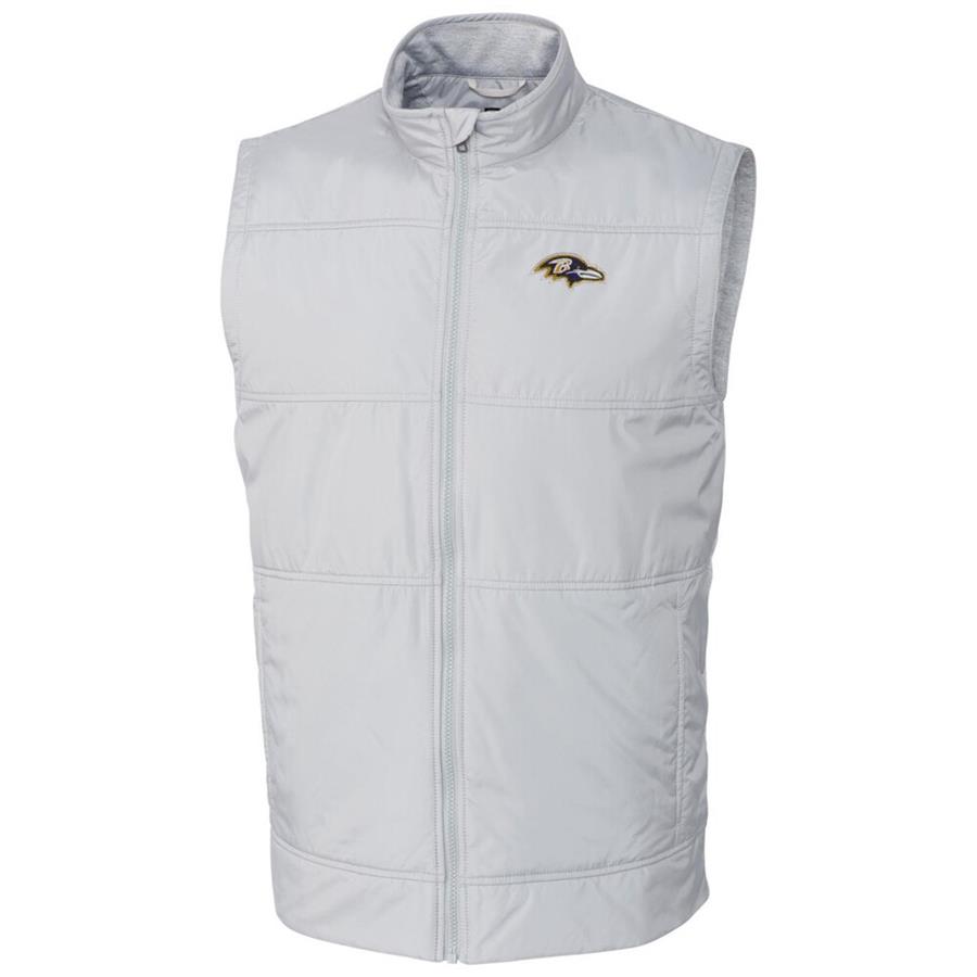 Baltimore Ravens Cutter & Buck Stealth Full-Zip Vest - Cream
