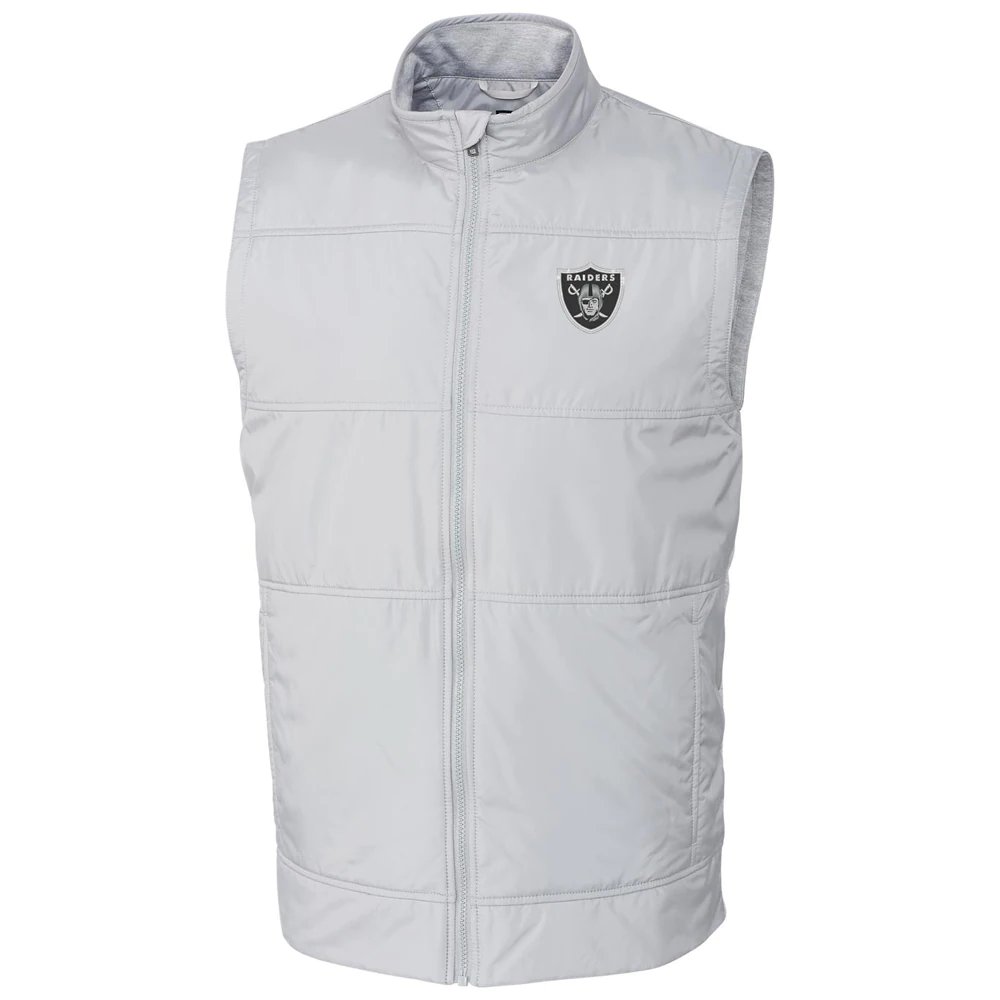 Las Vegas Raiders Cutter & Buck Stealth Full-Zip Vest - Cream