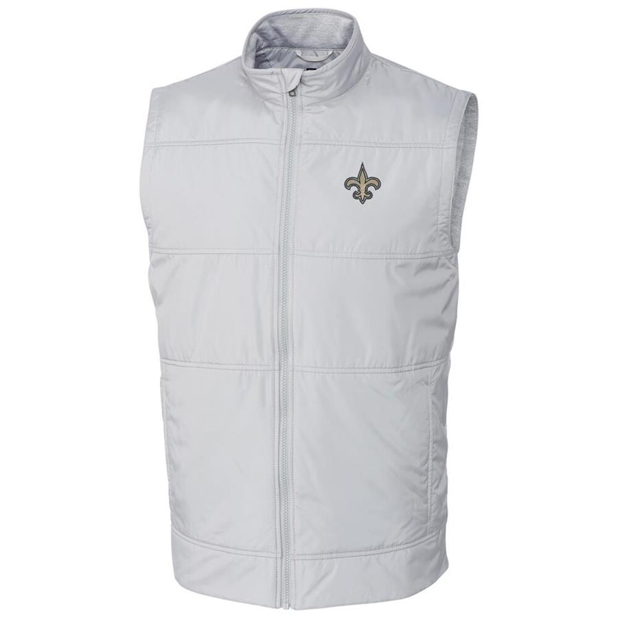 New Orleans Saints Cutter & Buck Stealth Full-Zip Vest - Cream