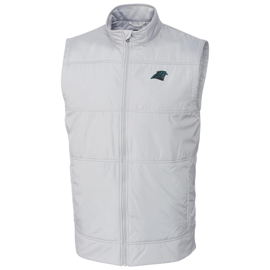 Carolina Panthers Cutter & Buck Stealth Full-Zip Vest - Cream
