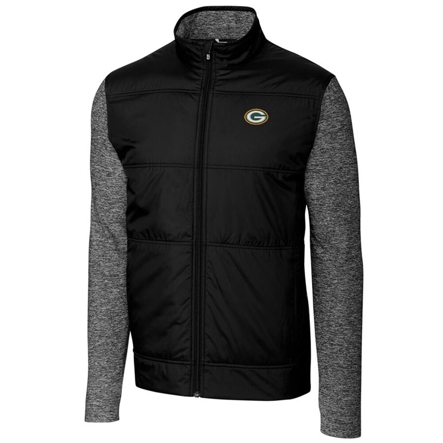Green Bay Packers Cutter & Buck Stealth Full-Zip Jacket - Black