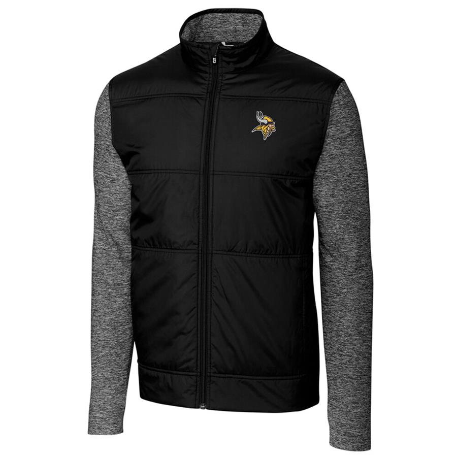 Minnesota Vikings Cutter & Buck Stealth Full-Zip Jacket - Black
