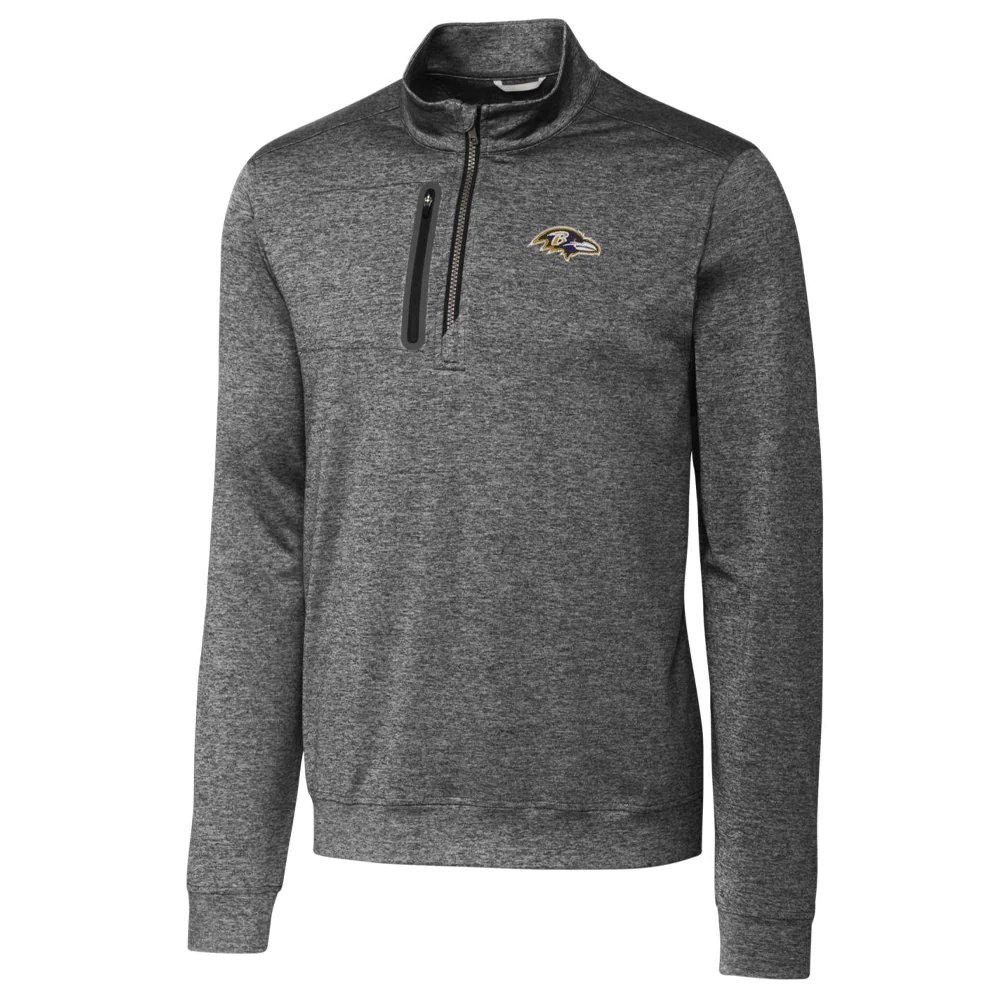 Baltimore Ravens Cutter & Buck Stealth Quarter-Zip Jacket - Gray