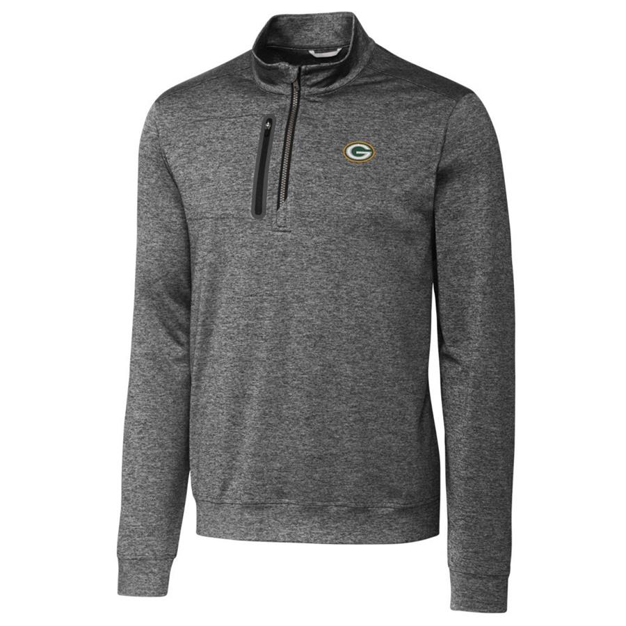 Green Bay Packers Cutter & Buck Stealth Quarter-Zip Jacket - Gray