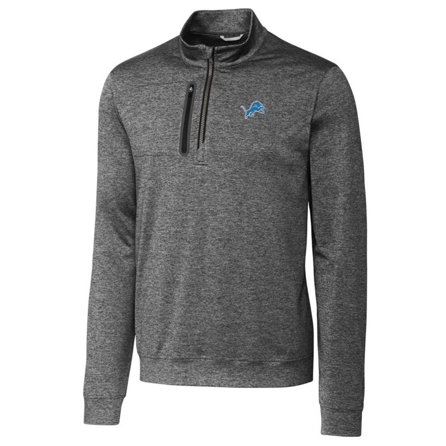 Detroit Lions Cutter & Buck Stealth Quarter-Zip Jacket - Gray
