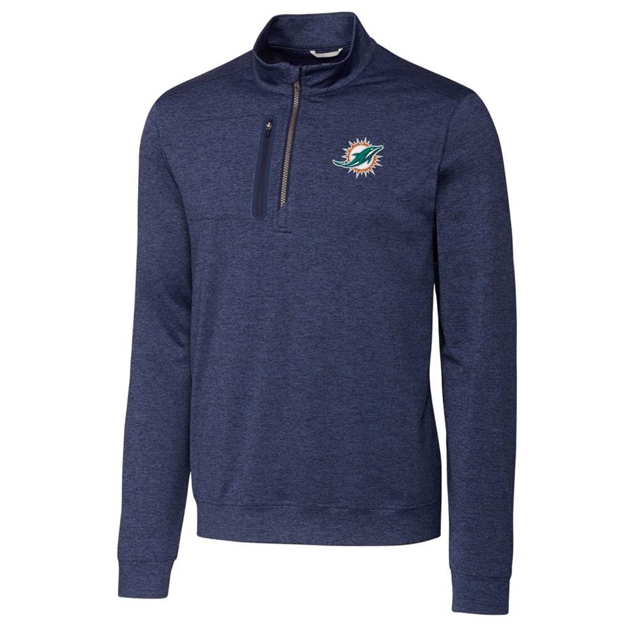 Miami Dolphins Cutter & Buck Stealth Quarter-Zip Jacket - Navy