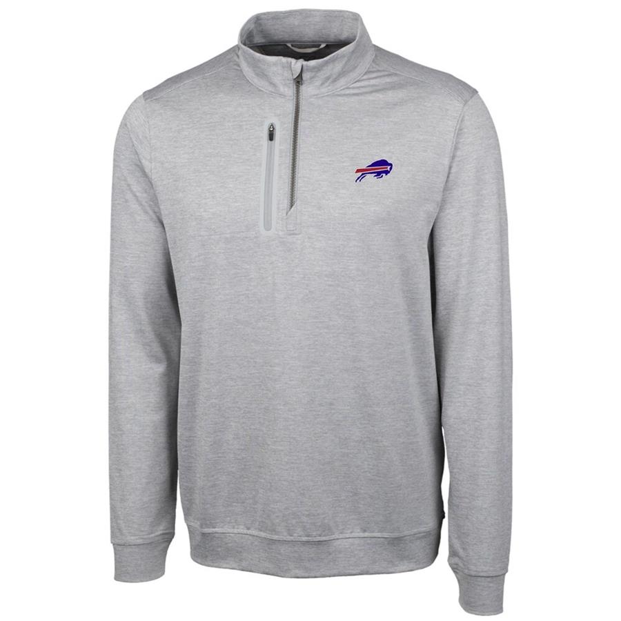 Buffalo Bills Cutter & Buck Stealth Quarter-Zip Jacket - Cream