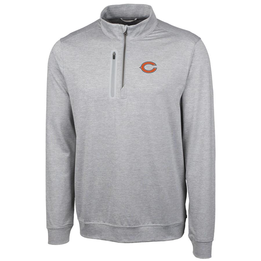 Chicago Bears Cutter & Buck Stealth Quarter-Zip Jacket - Cream