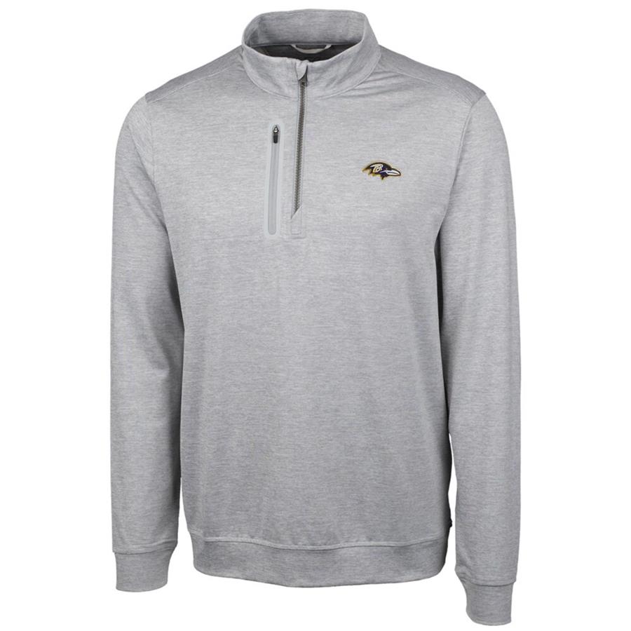Baltimore Ravens Cutter & Buck Stealth Quarter-Zip Jacket - Cream