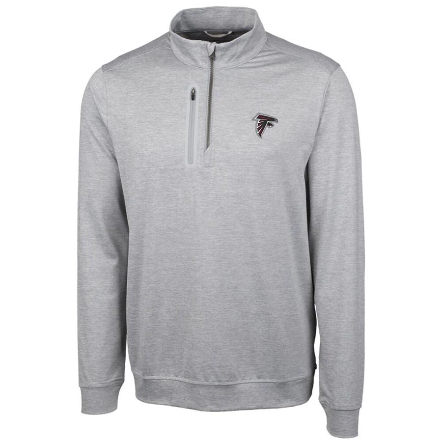 Atlanta Falcons Cutter & Buck Stealth Quarter-Zip Jacket - Cream