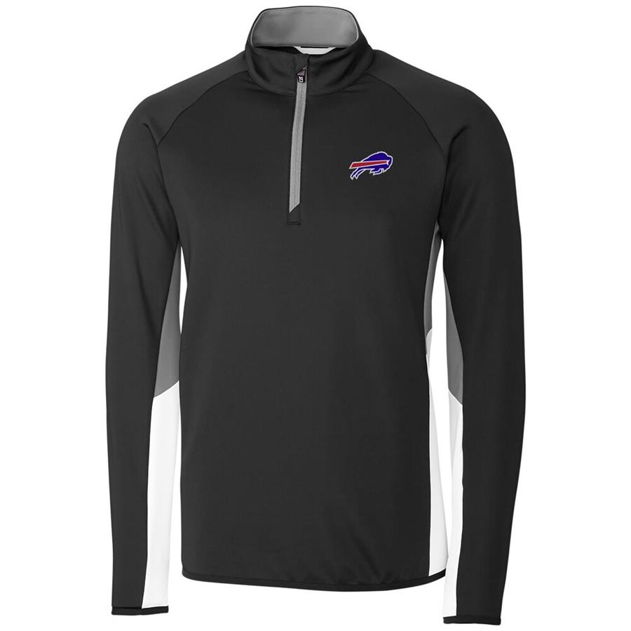 Buffalo Bills Cutter & Buck Traverse Colorblock Quarter-Zip Pullover Jacket - Black