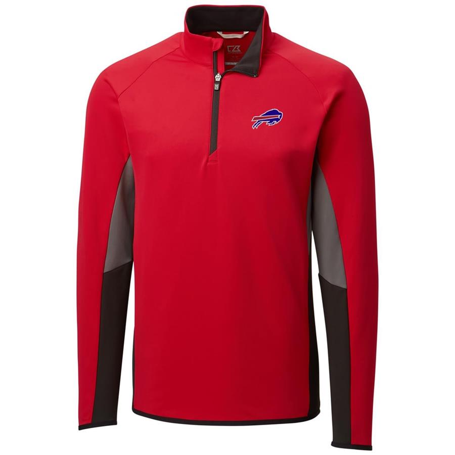 Buffalo Bills Cutter & Buck Traverse Colorblock Quarter-Zip Pullover Jacket - Red