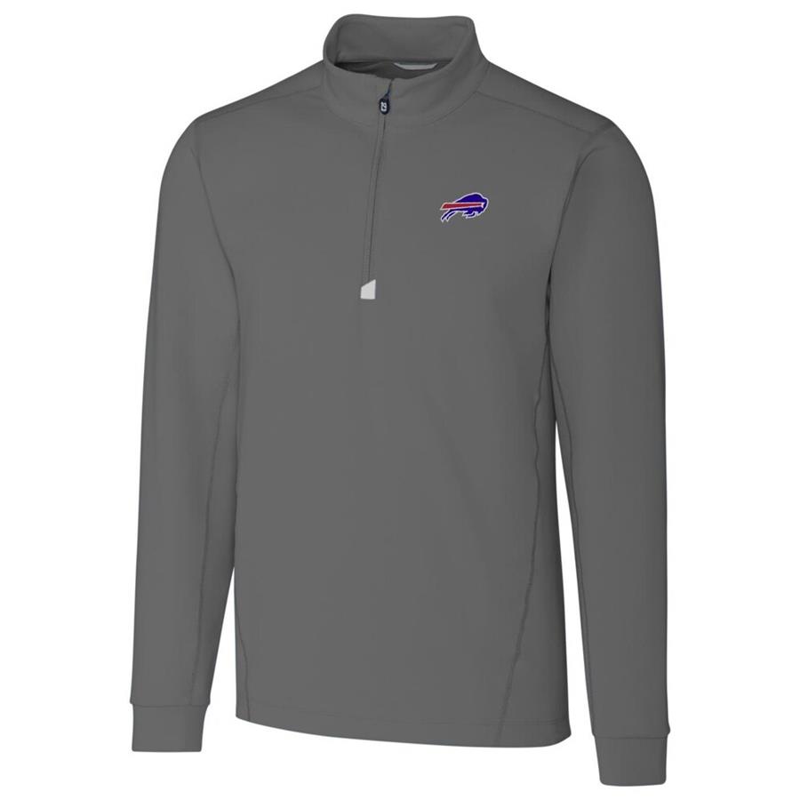 Buffalo Bills Cutter & Buck Traverse Quarter-Zip Pullover Jacket - Gray
