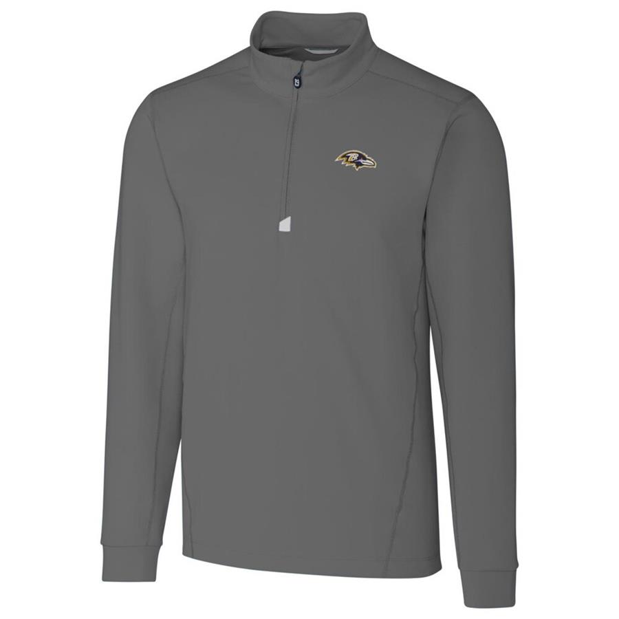 Baltimore Ravens Cutter & Buck Traverse Quarter-Zip Pullover Jacket - Gray