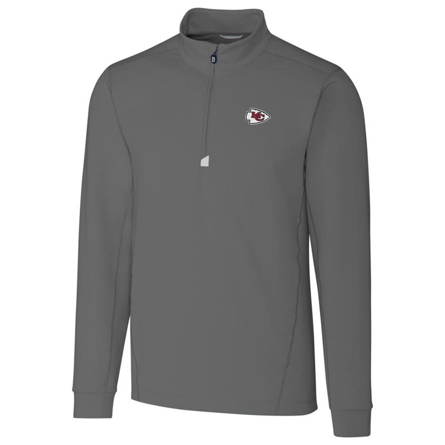 Kansas City Chiefs Cutter & Buck Traverse Quarter-Zip Pullover Jacket - Gray