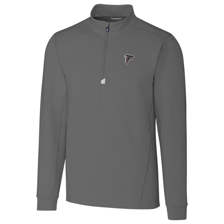 Atlanta Falcons Cutter & Buck Traverse Quarter-Zip Pullover Jacket - Gray