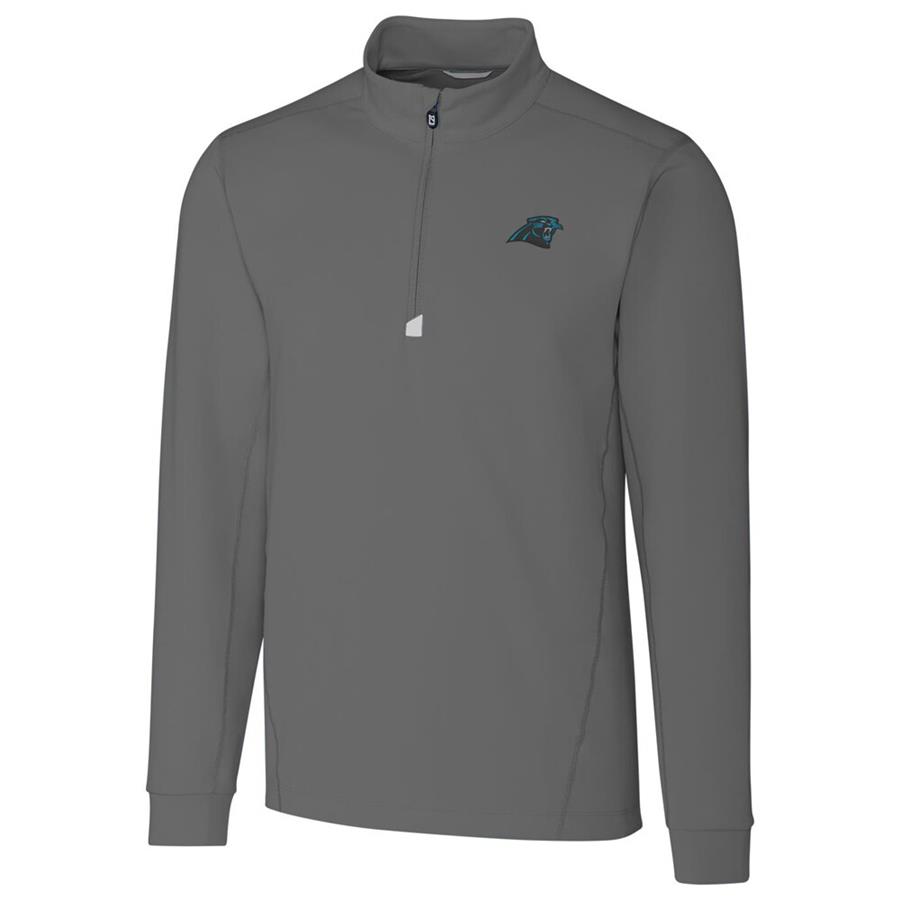 Carolina Panthers Cutter & Buck Traverse Quarter-Zip Pullover Jacket - Gray