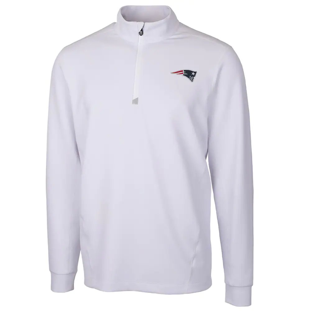New England Patriots Cutter & Buck Traverse Quarter-Zip Pullover Jacket - White