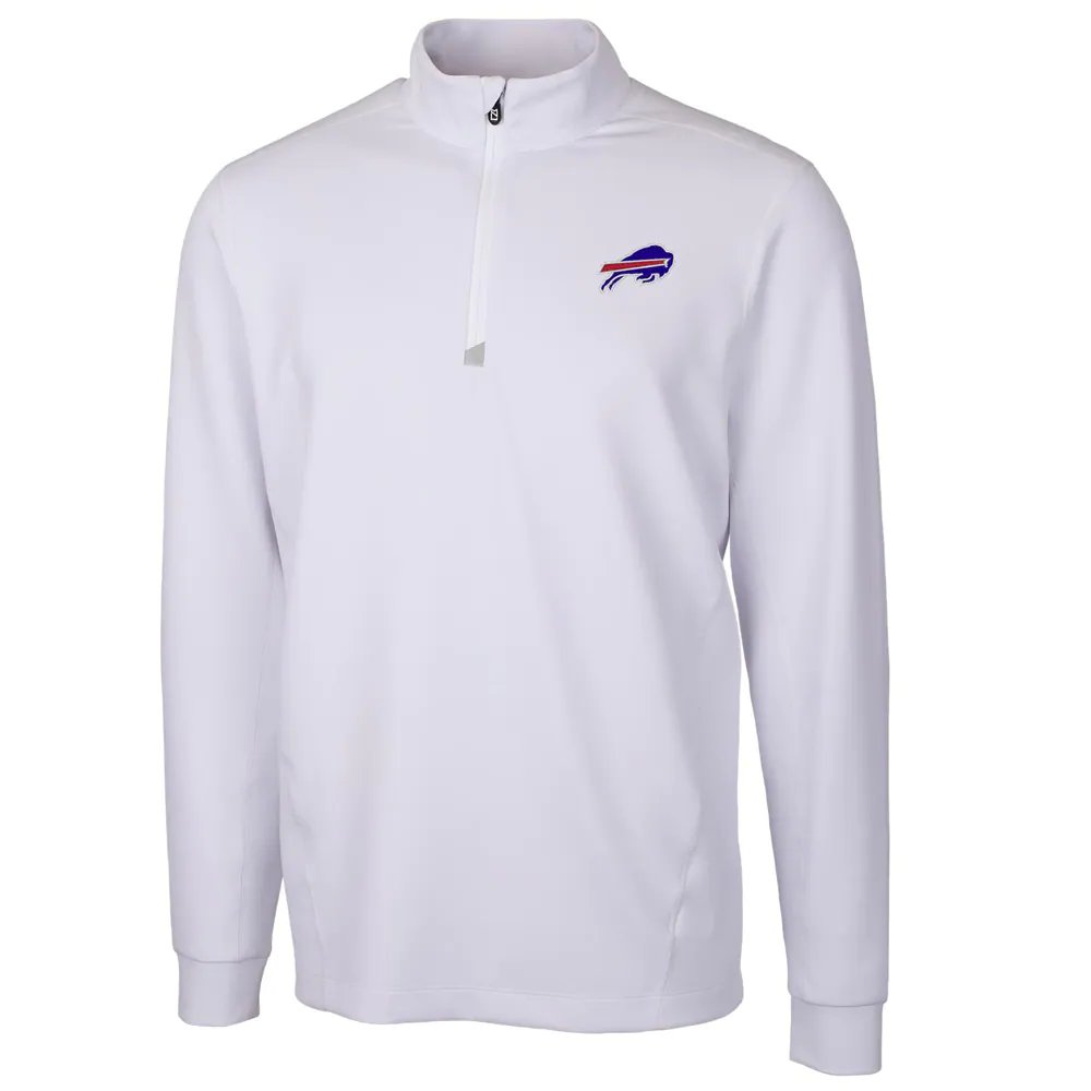 Buffalo Bills Cutter & Buck Traverse Quarter-Zip Pullover Jacket - White